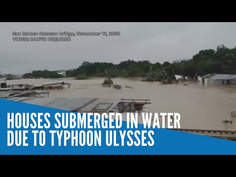 Houses submerged in water due to typhoon Ulysses