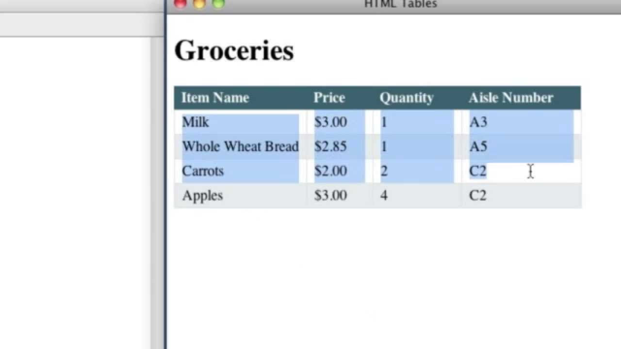 โค้ด html ตาราง  2022  HTML Tables Tutorial