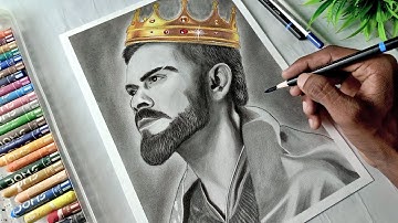 Virat Kohli Drawing, King 👑 Kohli Drawing Pencil Sketch, Easy Drawing (Drawing Tutorial) 😱❤️‍🩹