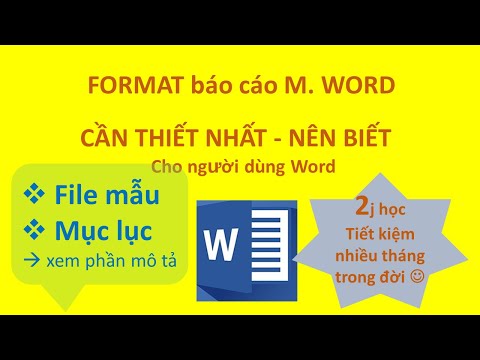 Format báo cáo Word tự động, hiệu chỉnh luận văn (Phần 1)