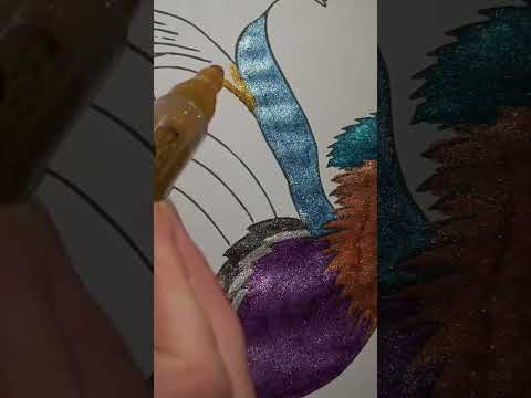#asmr #art #asmrcoloring #colorwithme #glitter #relaxing #markers #sparkle #duck