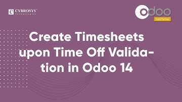 Create Timesheets upon Time Off Validation in Odoo 14 | Odoo 14 Functional Video