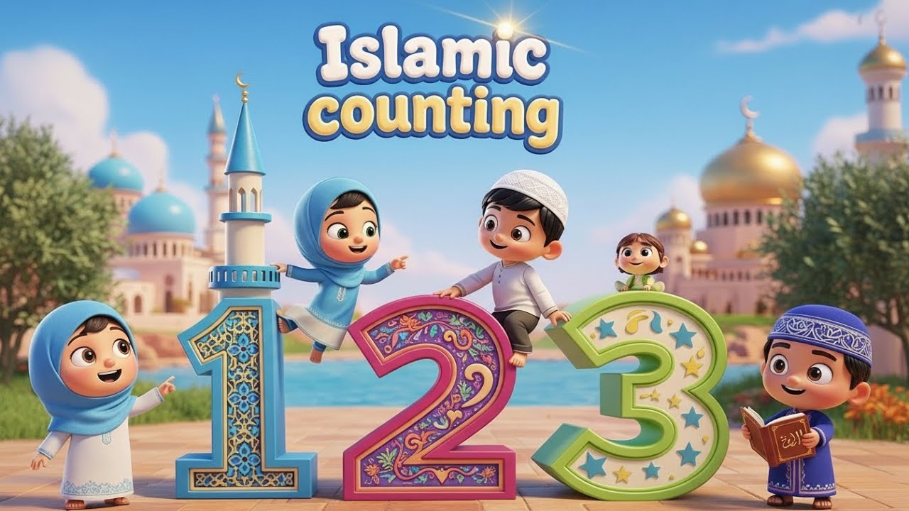 Islamic Counting 1 to 10 Loop | Islamic cartoons for Toddlers 