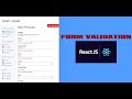 ReactJS: Form Validation