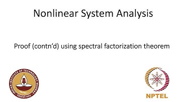 Proof (contn’d) using spectral factorization theorem