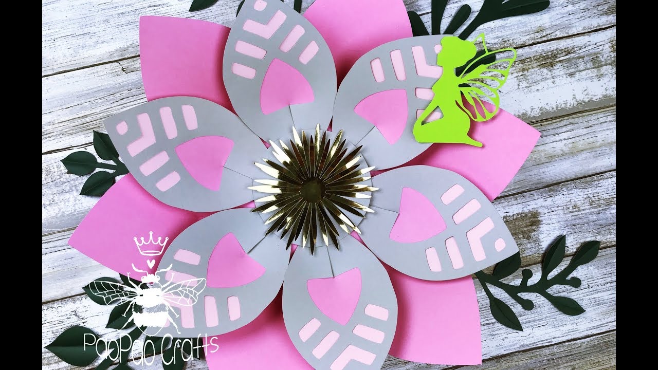 Flores De Papel Moldes Flor gigante de papel | Moldes GRATIS | Pétalos calados | Cricut Maker |  Lace paper flower - YouTube