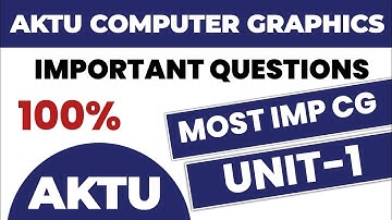 Computer Graphics important question 2025 unit 1 || CG important