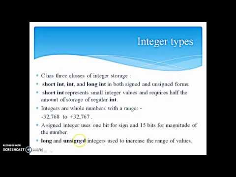 Data types in C