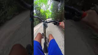 very surprised i didn't bend my rim too badly 😬 #mtb #whip #