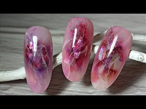 Nail Art Ideas | ЭФФЕКТ НАТУРАЛЬНОГО КАМНЯ #3 | Дизайн для тех, кто укрепляет ногти полигелем😊