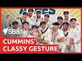 Pat Cummins pauses Ashes celebrations to include Usman Khawaja | SBS News