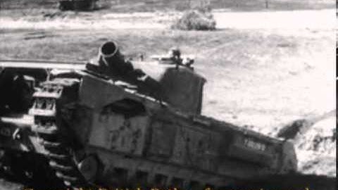 Churchill AVRE firing 290mm Spigot Mortar