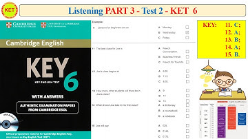 KET 6 Listening Part 3 Test 2 (Transcript + Key)