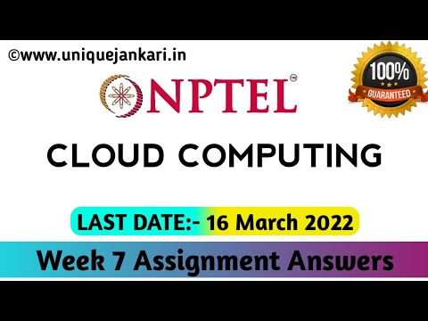 Cloud Computing NPTEL Week 7 Quiz Assignment Answers || Unique Jankari