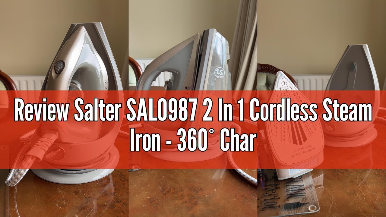 Review Salter SAL0987 2 In 1 Cordless Steam Iron - 360° Charging Base, Ceramic Soleplate, Use Corded