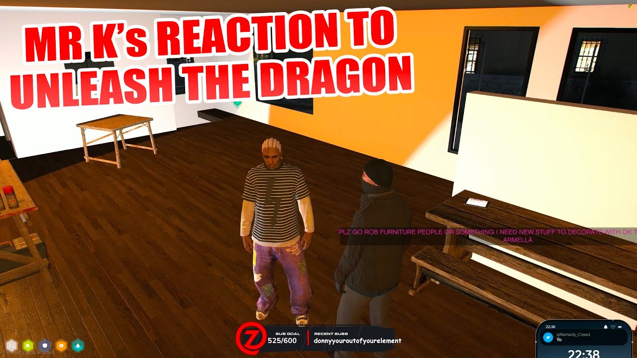 Mr K's FIRST Reaction To Zolo's Song For Him - Unleash The Dragon 😲 | NoPixel | GTA 5 RP | CG