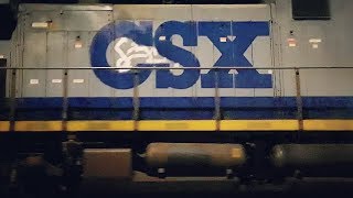 CSX Q031-08 easing thru 25mph slow order ES44AH 3131 & clean YN2 CW44AC 449 with slight graffiti