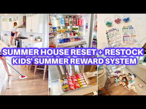 SUMMER RESET CLEAN WITH ME | FRIDGE RESTOCK + KIDS Responsibility System | JAMIE'S JOURNEY