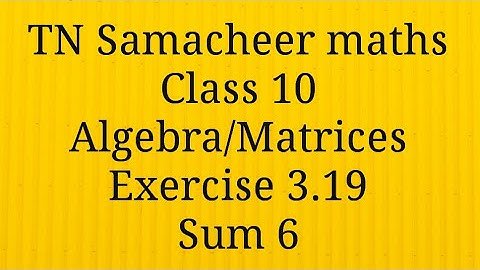 Sum 6 Exercise 3.19 Class 10 Algebra Tamilnadu Samacheer maths Nithyaganesh Maths