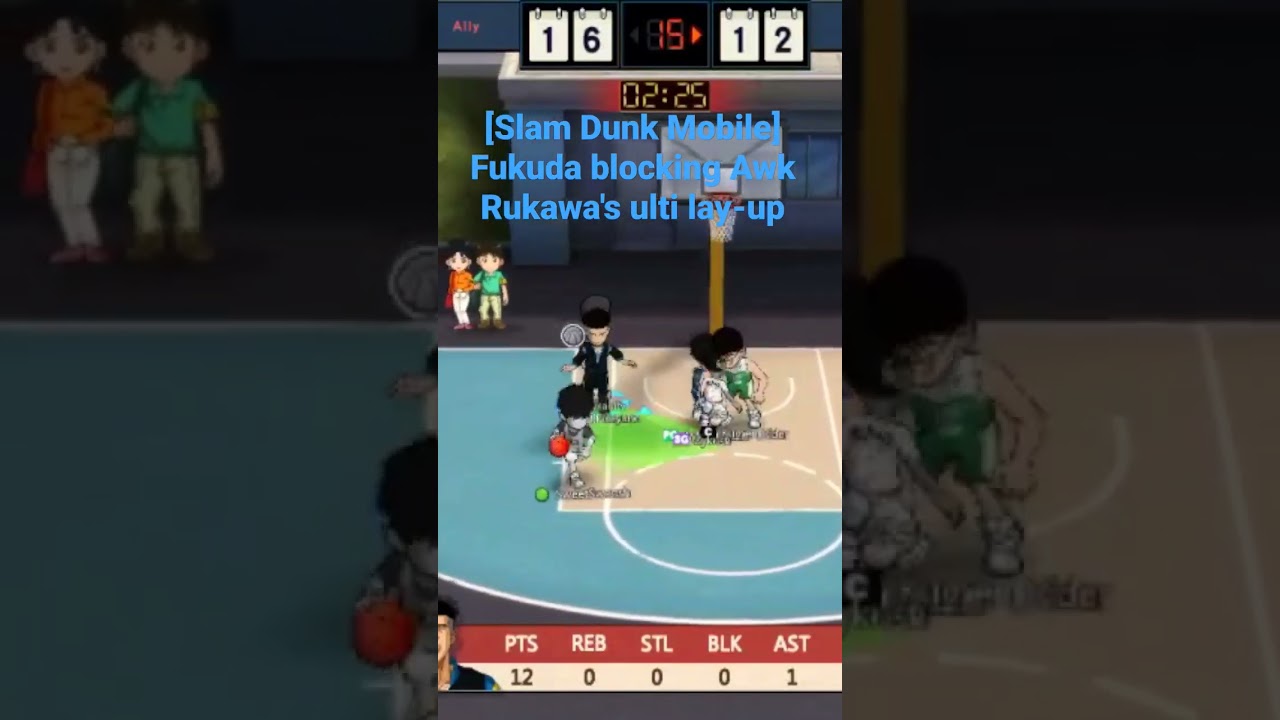 [Slam Dunk Mobile] Fukuda blocking Awk Rukawa's ulti lay-up