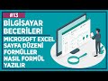 #Bilgisayar #Becerileri - Ders 13 : Microsoft Excel Sayfa Düzeni ve Formüller, Nasıl Formül Yazılır