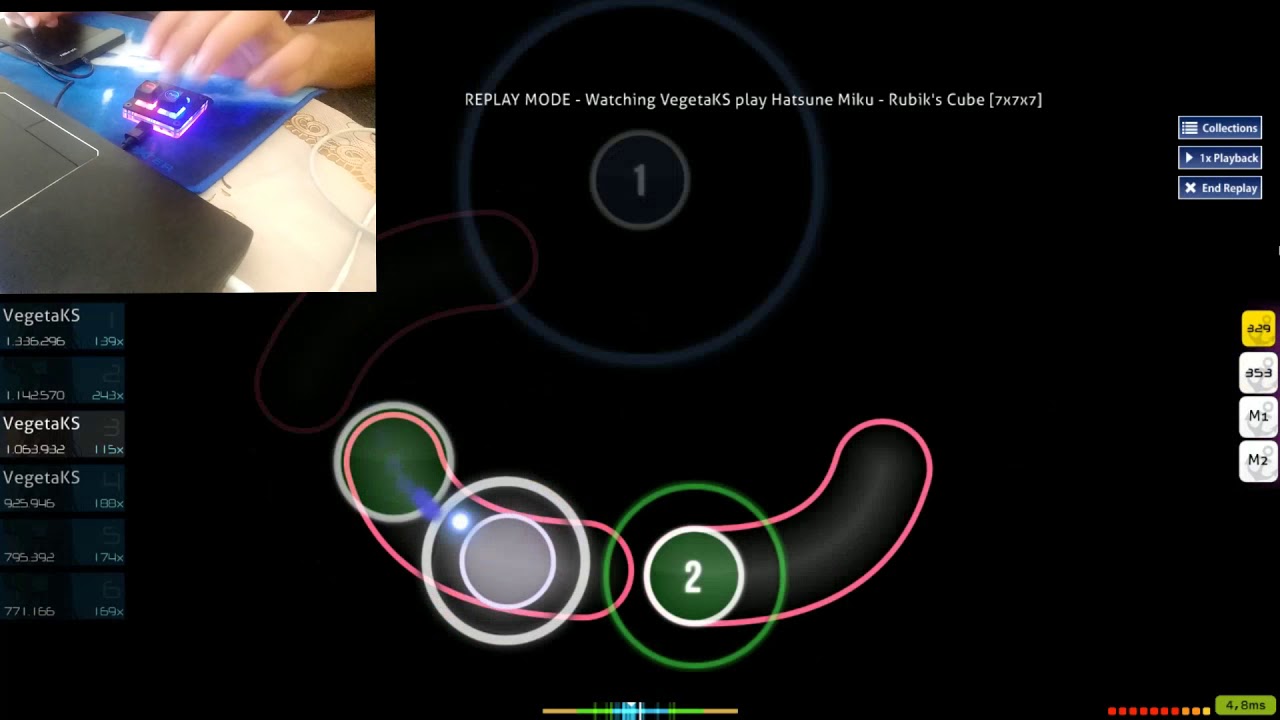trying out my new Osu Keypad ! (7star map)