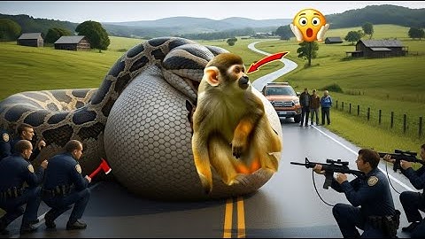 Brave Heroes Save Poor Squirrel Monkey from Giant Python’s Terrifying Attack 🐍