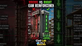Wrong vs Right Beam Reinforcement – Don't Make These Deadly Mistakes! ⚠️#CivilLab#shorts #viralshort