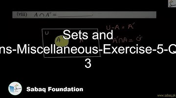 Sets and Functions-Miscellaneous-Exercise-5-Question 3, Math Lecture | Sabaq.pk