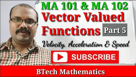 Velocity , Acceleration & Speed| Vector Valued Functions (Part 5) | S1 Calculus | S2 Vector Calculus