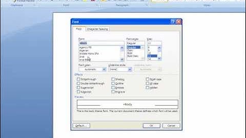 Word 2010: Change Default Font