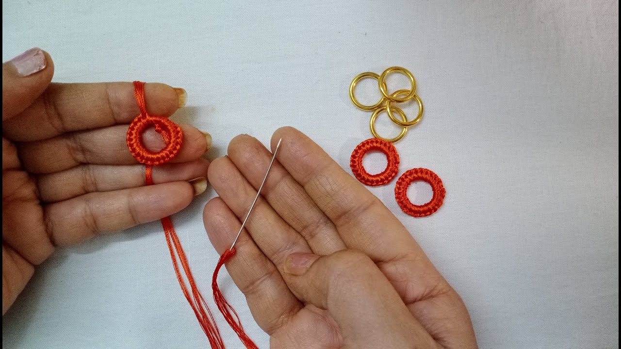 New Saree Kuchu using Normal Needle // Ring Beads Saree #kuch #sareetales #newvideo // MCBMcb