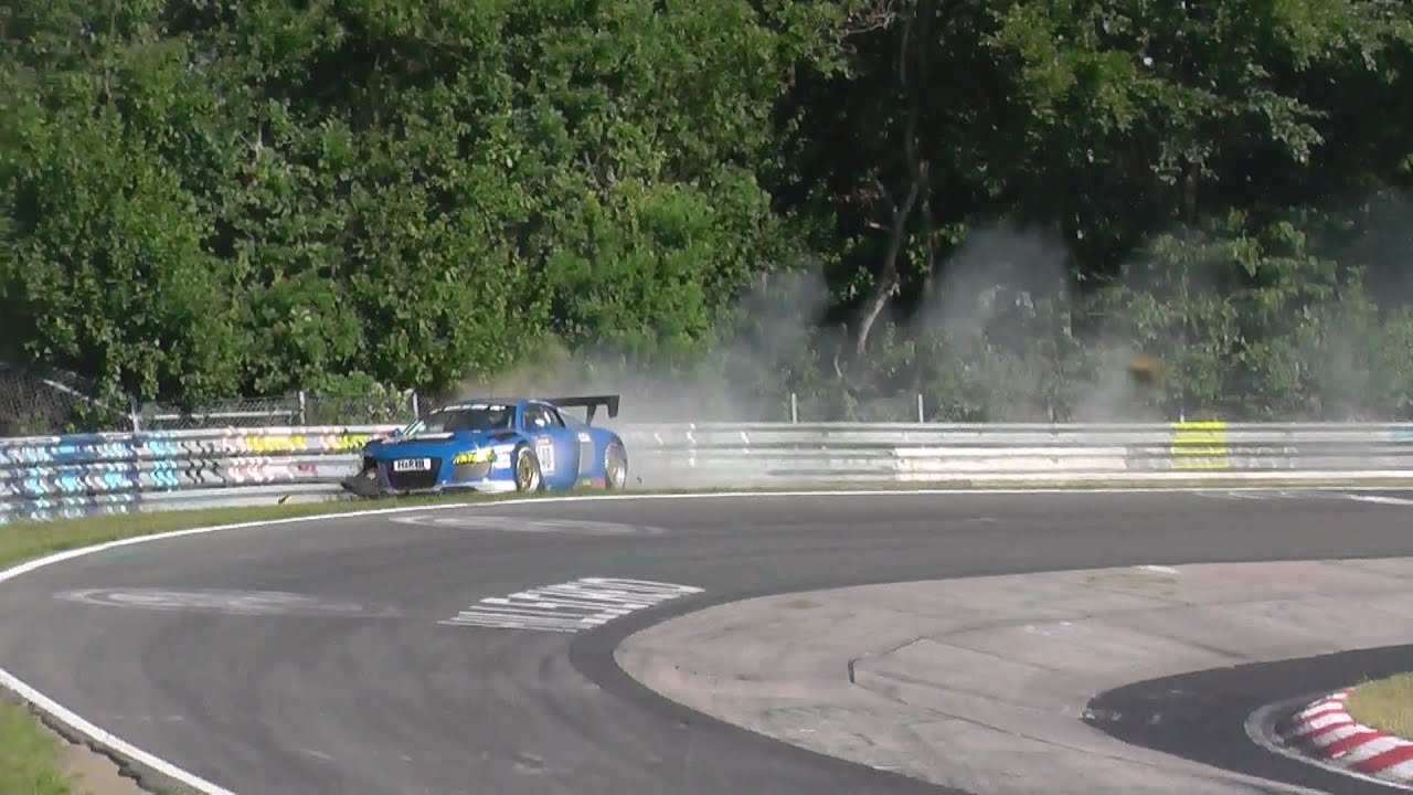AUDI R8 CRASH/Unfall VLN 5 @ Nürburgring Nordschleife 01.08.2015 - YouTube