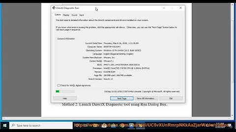 Use DirectX Diagnostic Tool in Windows 10