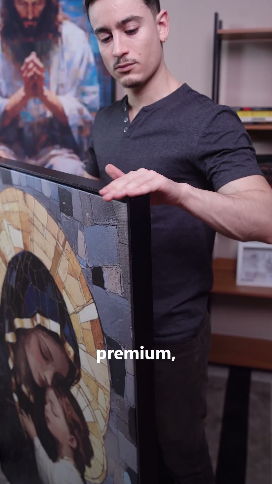 Vídeo de Quadro Maria e Jesus Mosaico