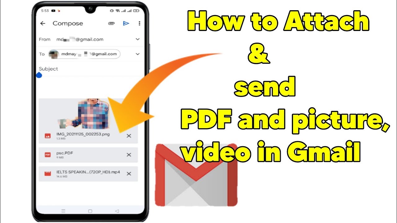 How to Attach pdf & Send Picture video file in gmail in android ...