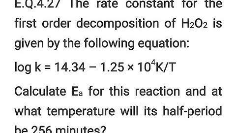 CHEMICAL KINETICS | Exercise Questions 3.27 | CLASS 12 CHEMISTRY | NCERT CHAPTER 3