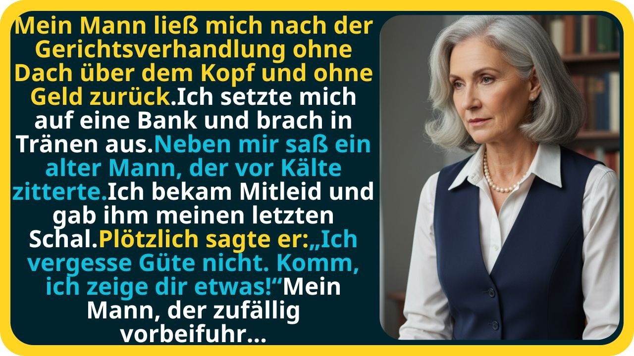 Mann warf mich raus — und dann flüsterte ein armer Mann_ „Komm, wir fahren zu deinem neuen Zuhause!