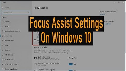 Focus Assist Settings Windows 10 | Hindi / Urdu