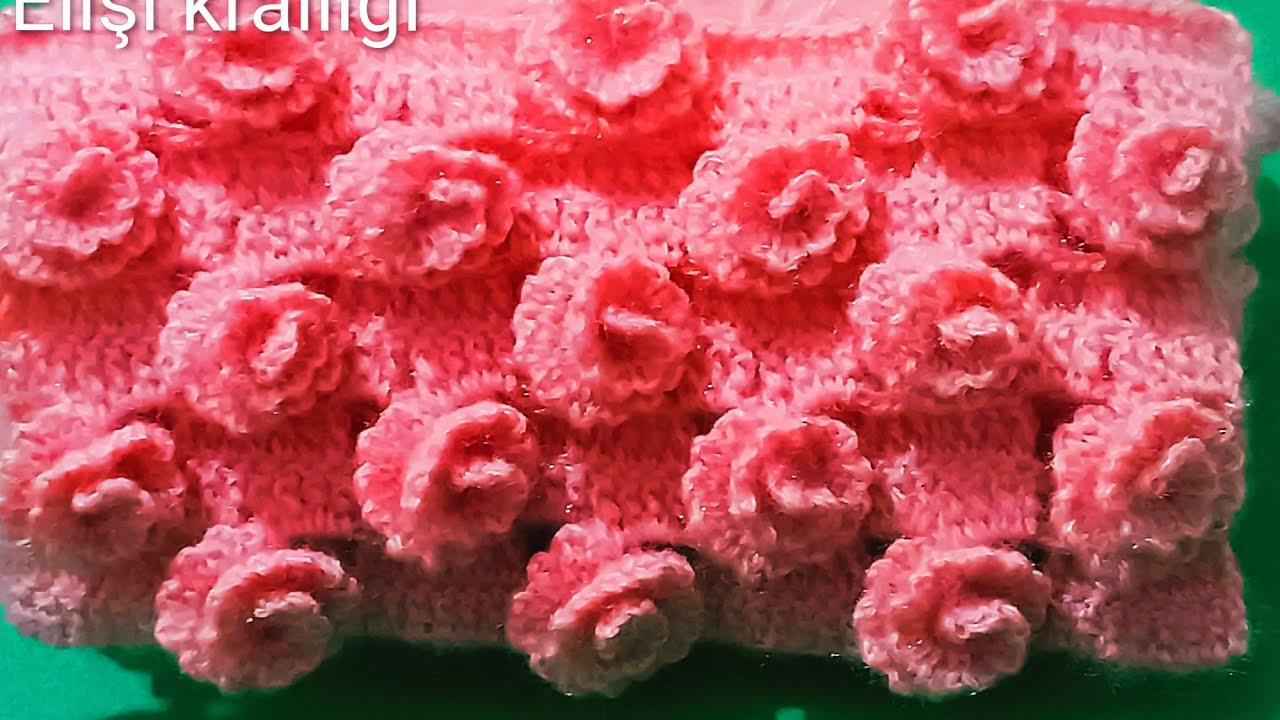 3D KARANFİL MODELİ BATTANİYE HIRKA YAPIMI ✔️CARNATION PATTERN BLANKET/CARDIGAN MAKING✔️