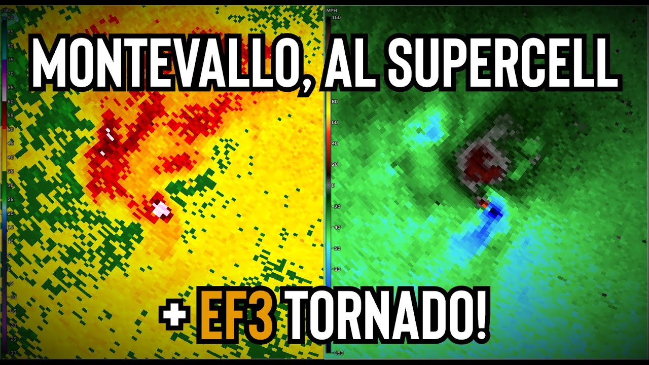 Montevallo, AL Supercell Radar Loop EF3 Tornado! YouTube