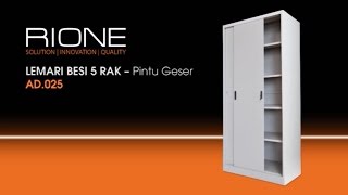 Lemari Besi 5 Rak Pintu Geser Petunjuk Perakitan
