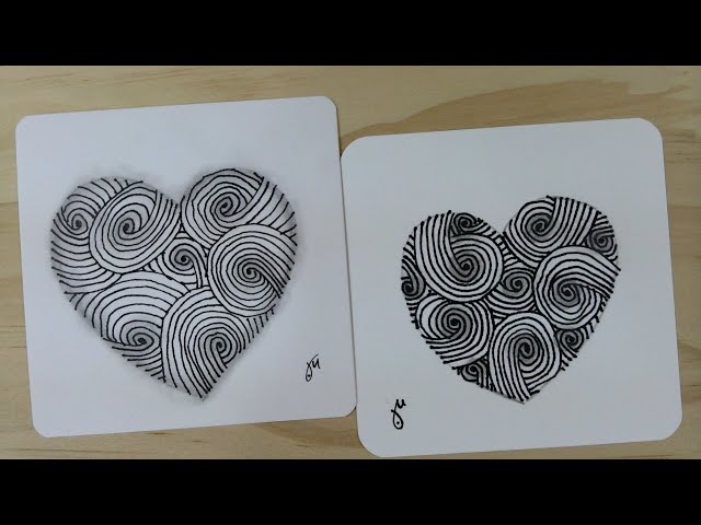 Healing 禪繞畫Zentangle Heart #靈修繪畫#SandSwirl #Love #Heart