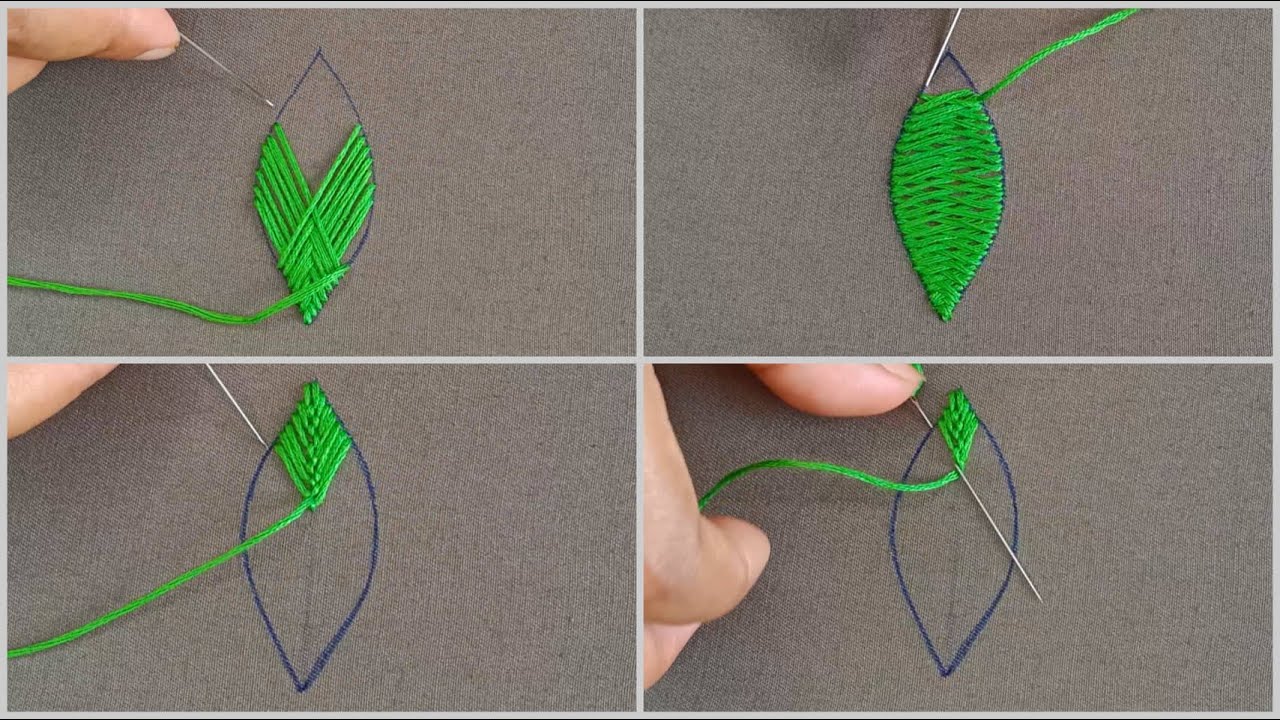 HAND EMBROIDERY ! Four Leaves Basic Stitch Hand Embroidery for ...