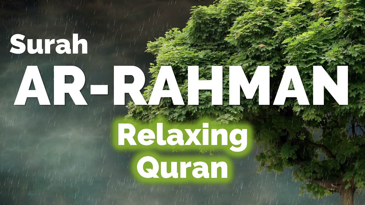 Relaxing reading Quran to the sound of rain  Surah 55 Ar Rahman  Omar Hisham