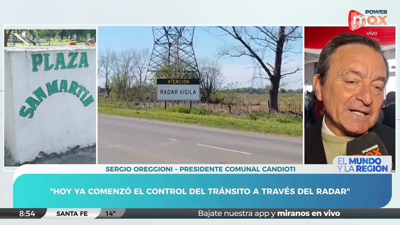 Desde hoy comienzan a funcionar los nuevos radares en Candioti | Sergio Oreggioni - Pdte. Comunal