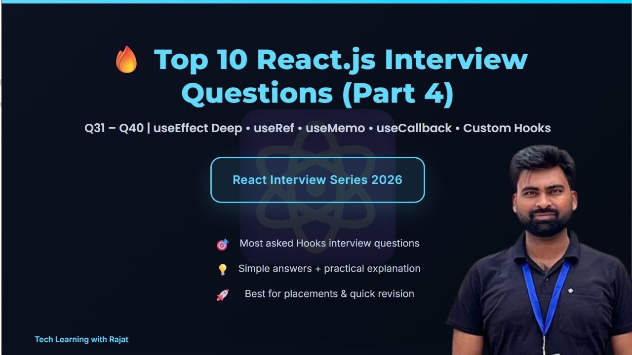 React Interview Questions Part 4 | React Hooks Deep Dive | Interview ...