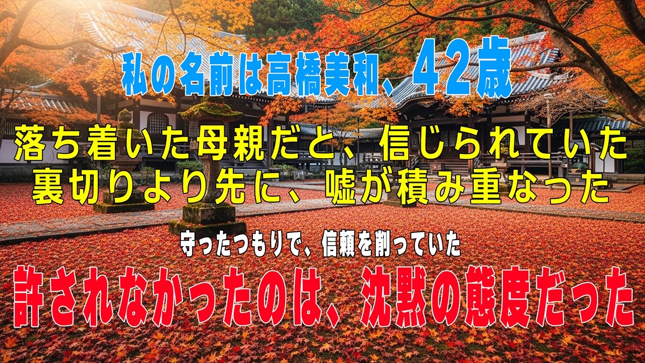 浮気を隠すために嘘を重ね、子どもから軽蔑された