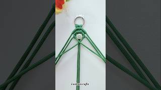 The Cutest Handmade Keychain Ever 💚✨ #diy #macrame #crafts #shorts #ytshorts #keychain