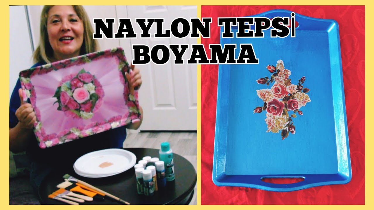 PLASTİK TEPSİ BOYAMA // KOLAY TRANSFER UYGULAMA // DIY // GERİ DÖNÜŞÜM
